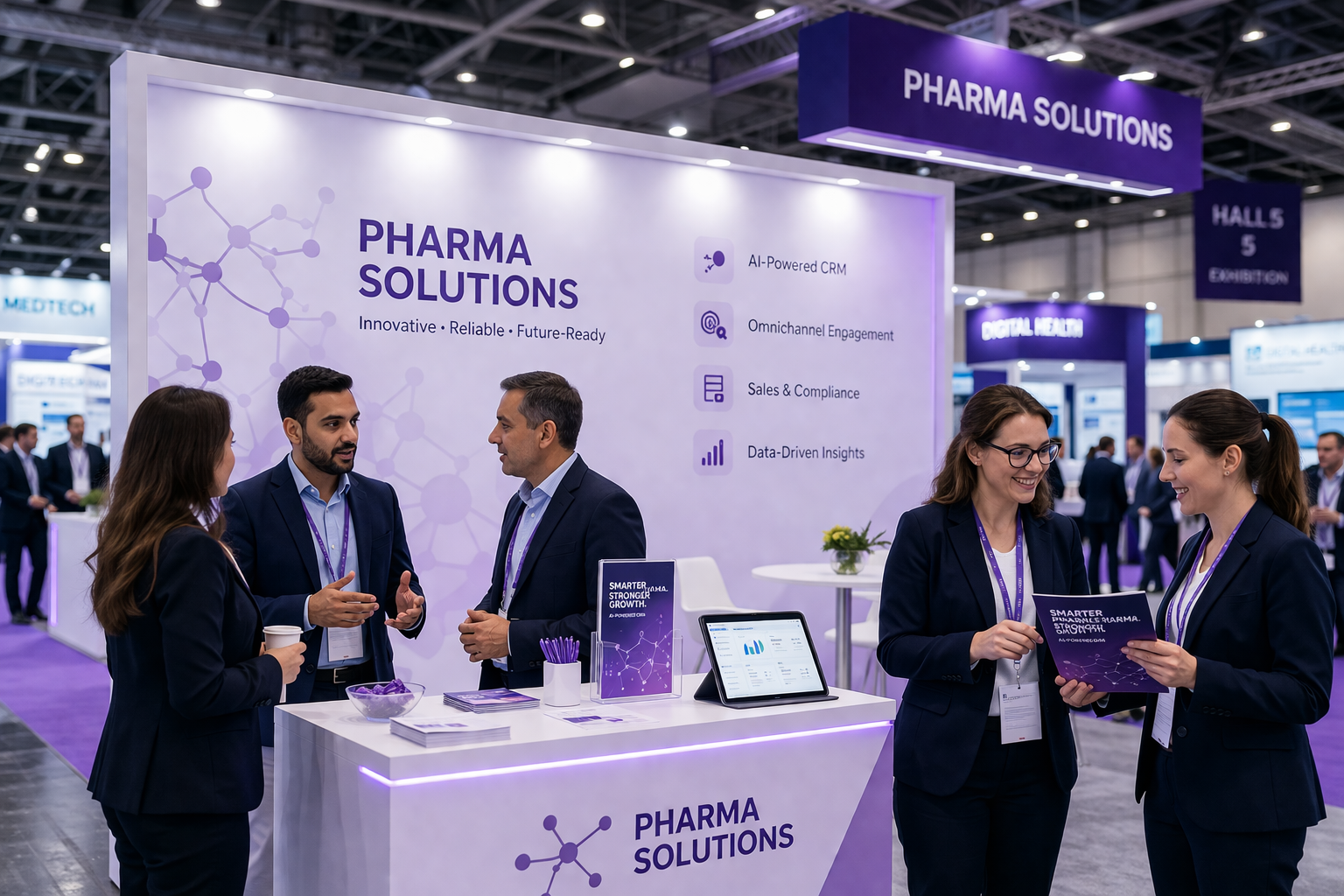 People interacting at a business event