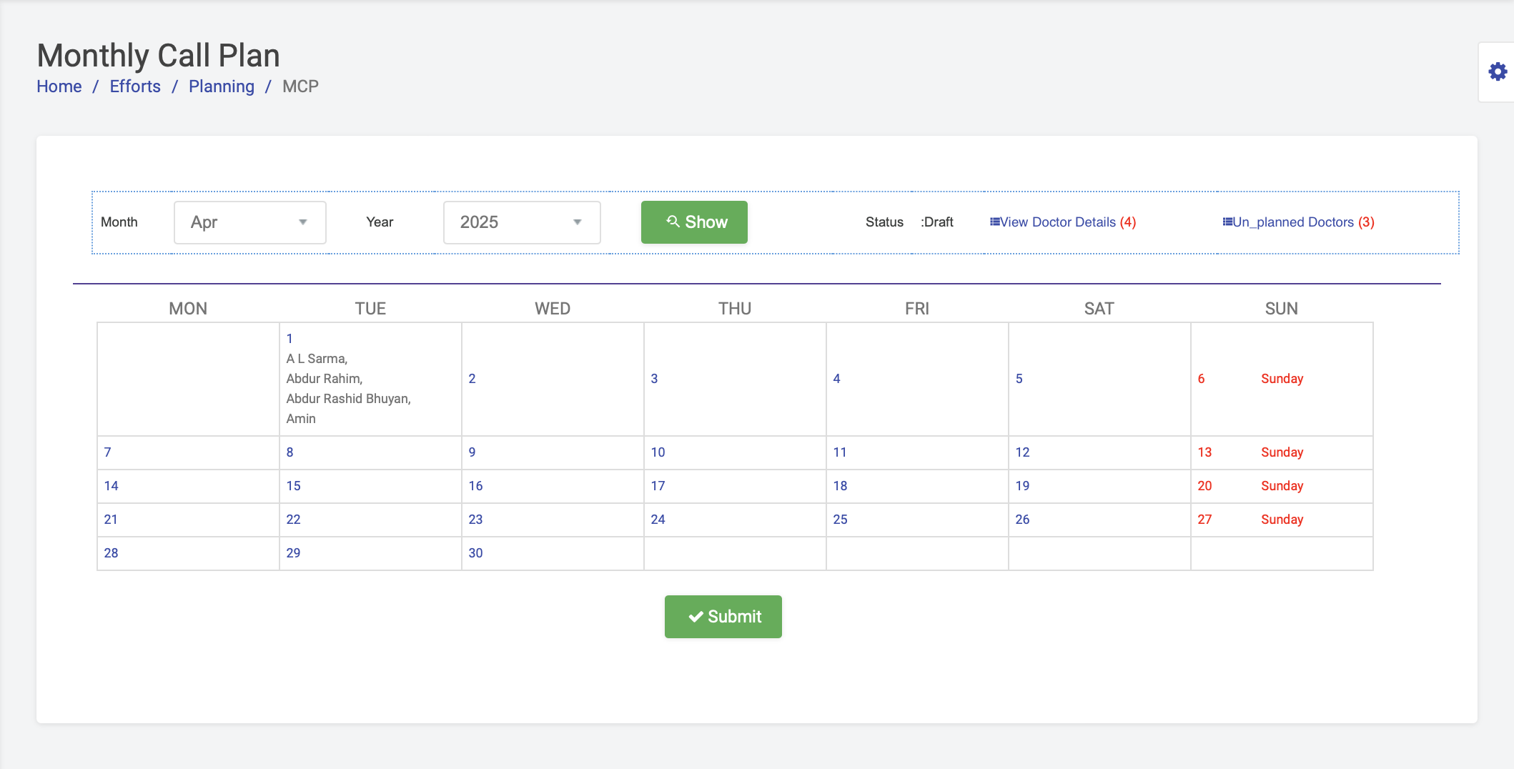 Event Module Screenshot