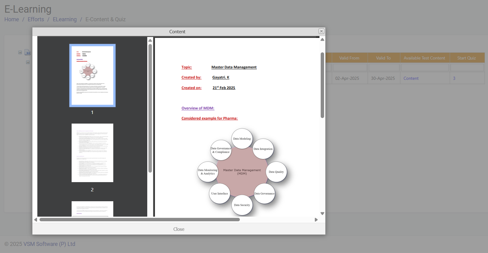 Event Module Screenshot